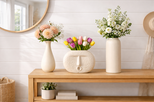 Blush Bloom Trio Ceramic Vase Set