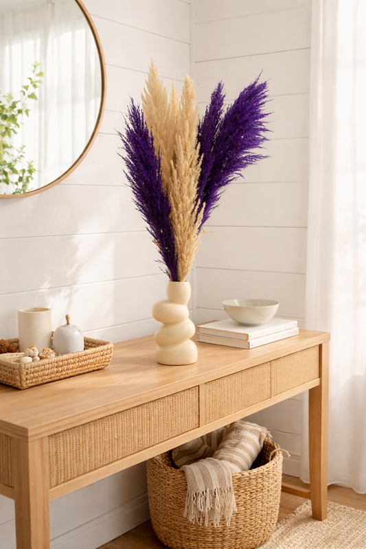 Wavy Stack Ivory Ceramic Vase