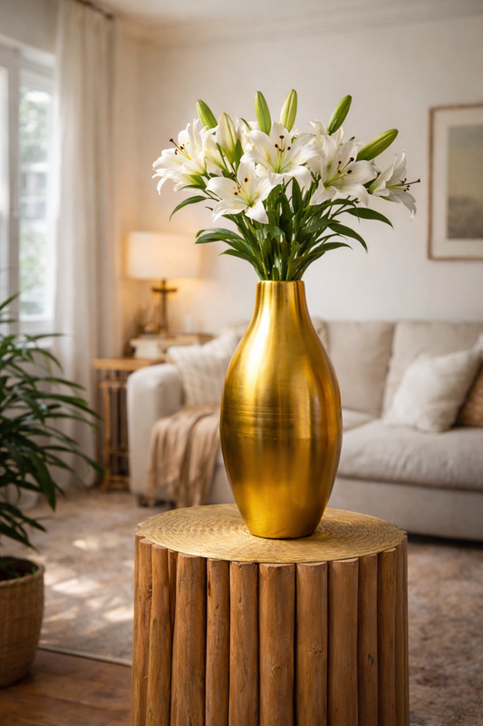 Auric Luxe Metallic Oval Vase