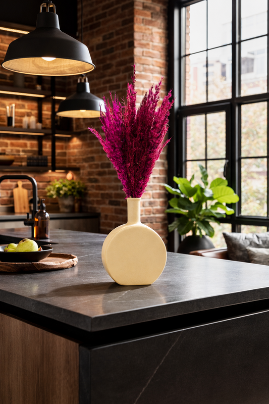 Ivory Halo Ceramic Vase