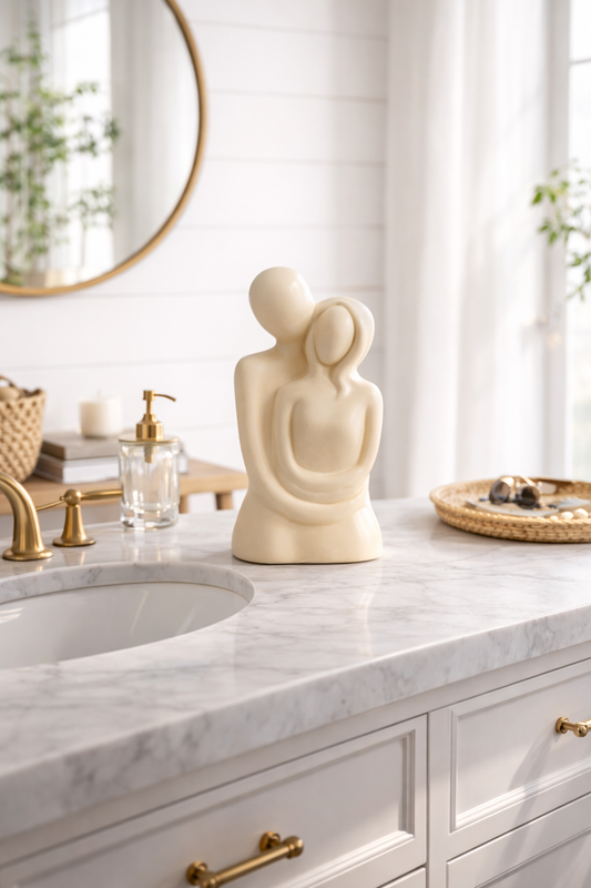 Serenity Embrace Abstract Couple Sculpture