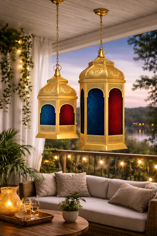 Mughal Glow Moroccan Lantern Set (Set of 2)