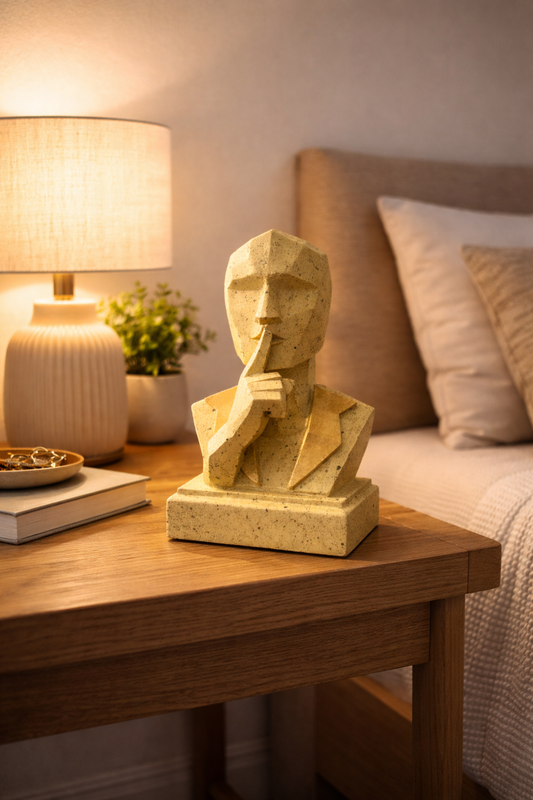 Geometric Thinker Face Sculpture