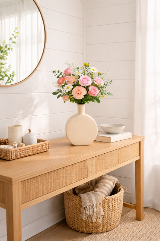 Ivory Disc Ceramic Vase