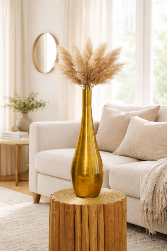 Golden Elara Metallic Floor Vase